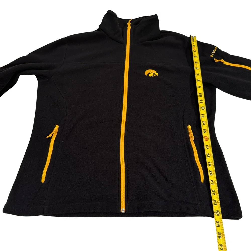 Columbia Iowa Hawkeyes Mens XL Full Zip Fleece Jacket Black Yellow Sportswear - Picture 9 of 9